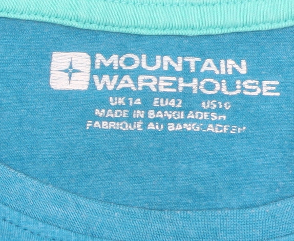 Mountain Warehouse Womens Blue Cotton Short Sleeve T-Shirt Size 14