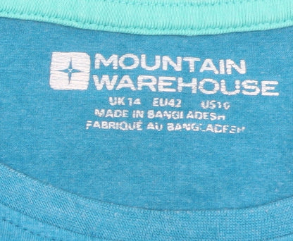 Mountain Warehouse Womens Blue Cotton Short Sleeve T-Shirt Size 14