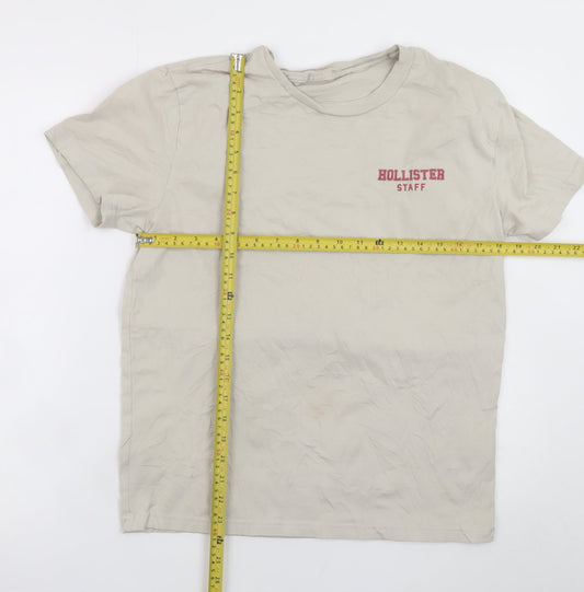 Hollister Men’s Beige Staff Graphic Relaxed Fit T-Shirt Size S