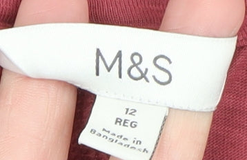 Marks and Spencer Women’s Pink Cotton Midi T-Shirt Dress Size 12