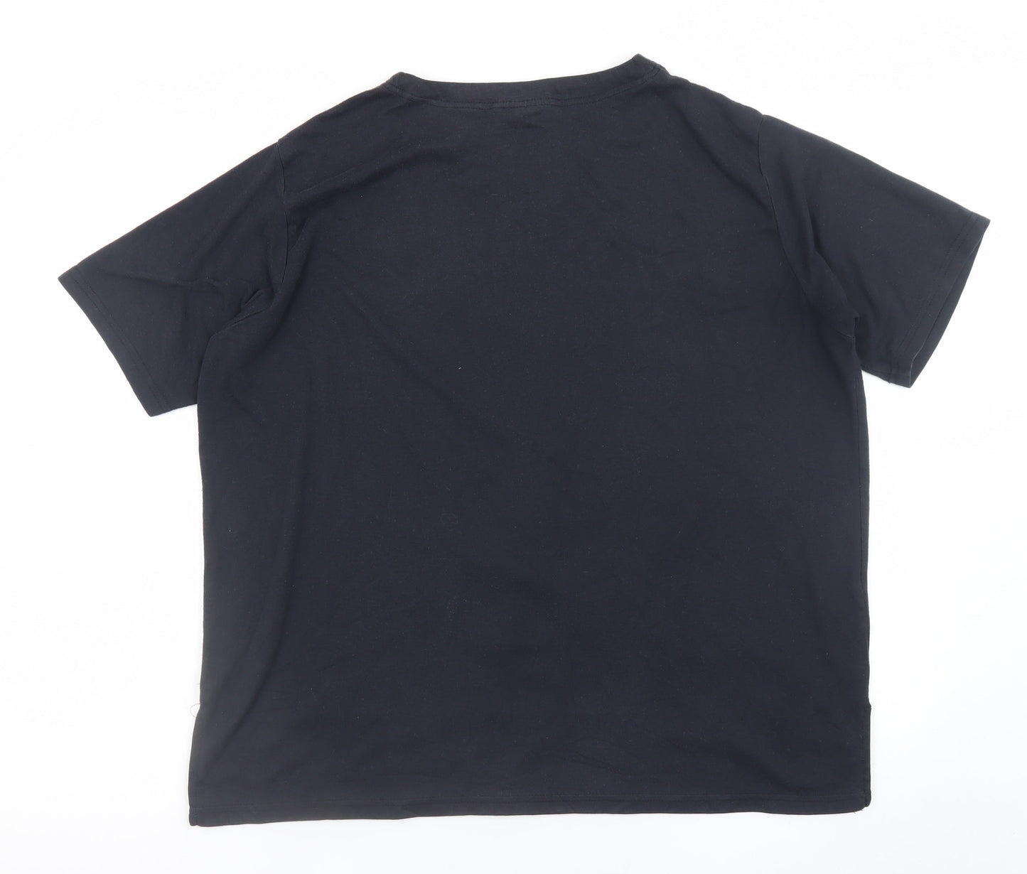 Sara Neal Womens Black Embroidered Short Sleeve T-Shirt Size 22-24