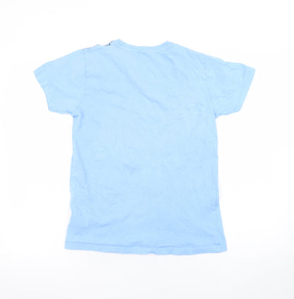 Manchester City Boys Blue 13-14 Years Cotton Football Graphic T-Shirt
