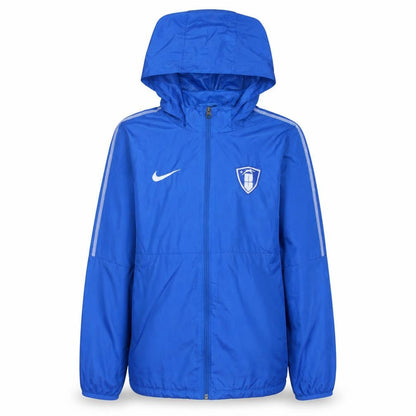 Front view of Nike boys’ blue xl hooded full zip track jacket lightweight activewear
