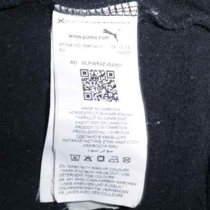Puma Men's Black Pullover Hoodie M Sports Logo Fleece Sweatshirt