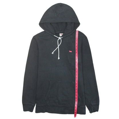 Levi's Men's Black Pullover Hoodie L Regular Fit Fleece Sweatshirt