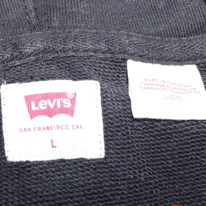 Levi's Men's Black Pullover Hoodie L Regular Fit Fleece Sweatshirt