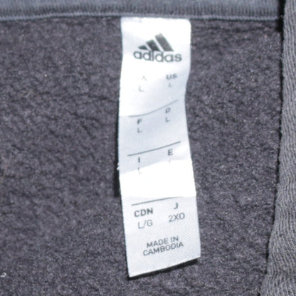 Adidas Mens Black Pullover Hoodie L Hooded Fleece Sweatshirt
