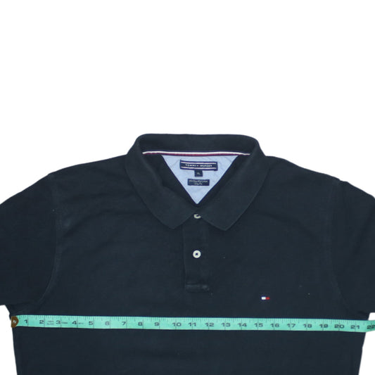 Tommy Hilfiger Men's Black Slim Fit Cotton Polo Shirt XL