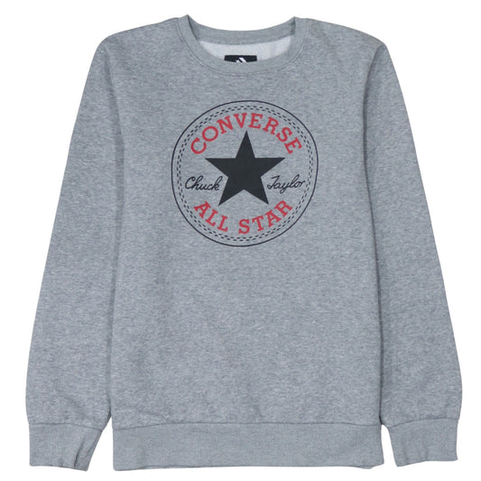 Converse Boys Grey Crew Neck Pullover Sweatshirt 13-15 Years Logo Print
