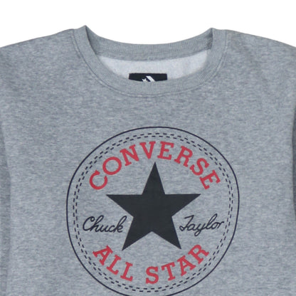 Converse Boys Grey Crew Neck Pullover Sweatshirt 13-15 Years Logo Print