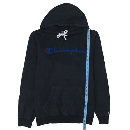 Champion Men's Black Pullover Hoodie Medium Logo Cotton Sweatshirt