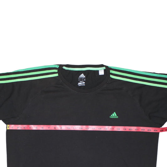 Adidas Men’s Black Green Striped Clima Essentials T-Shirt XL