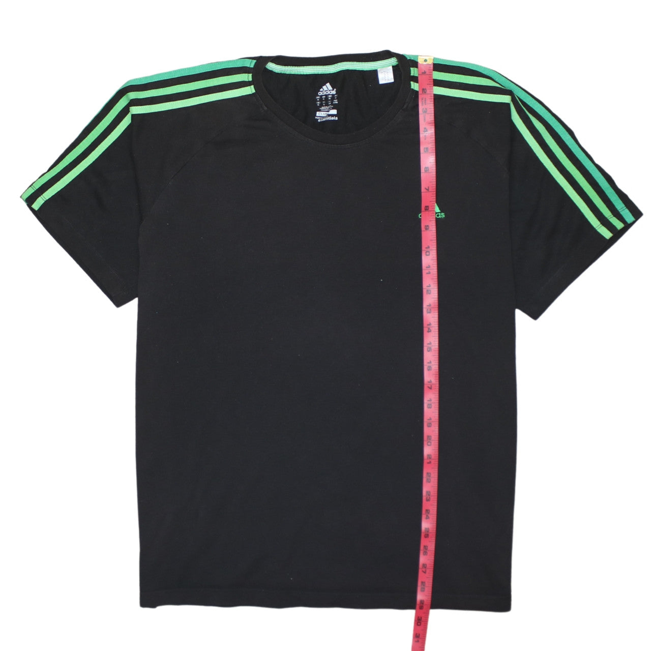 Adidas Men’s Black Green Striped Clima Essentials T-Shirt XL