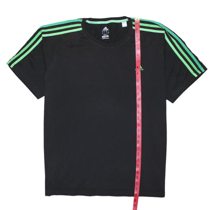 Adidas Men’s Black Green Striped Clima Essentials T-Shirt XL