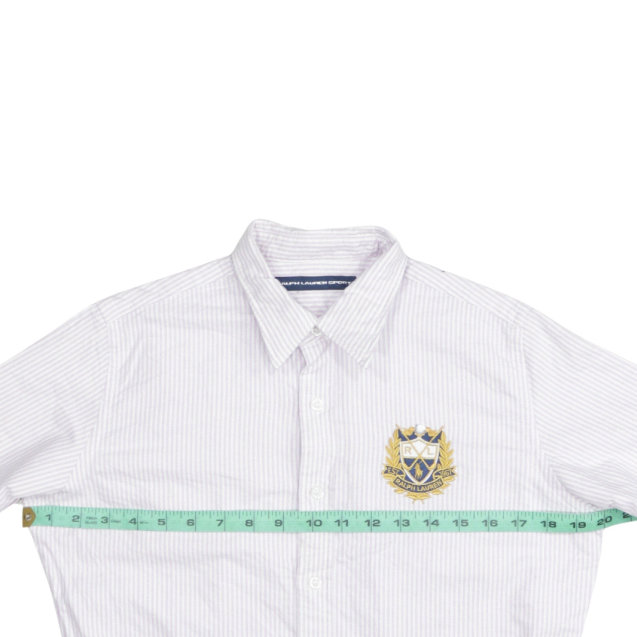 Ralph Lauren Sport Women's White Striped Cotton Button-Up Shirt Size 8