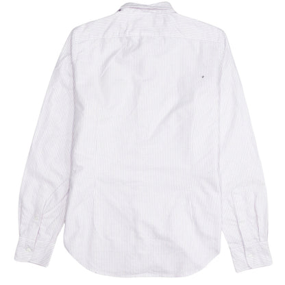 Ralph Lauren Sport Women's White Striped Cotton Button-Up Shirt Size 8