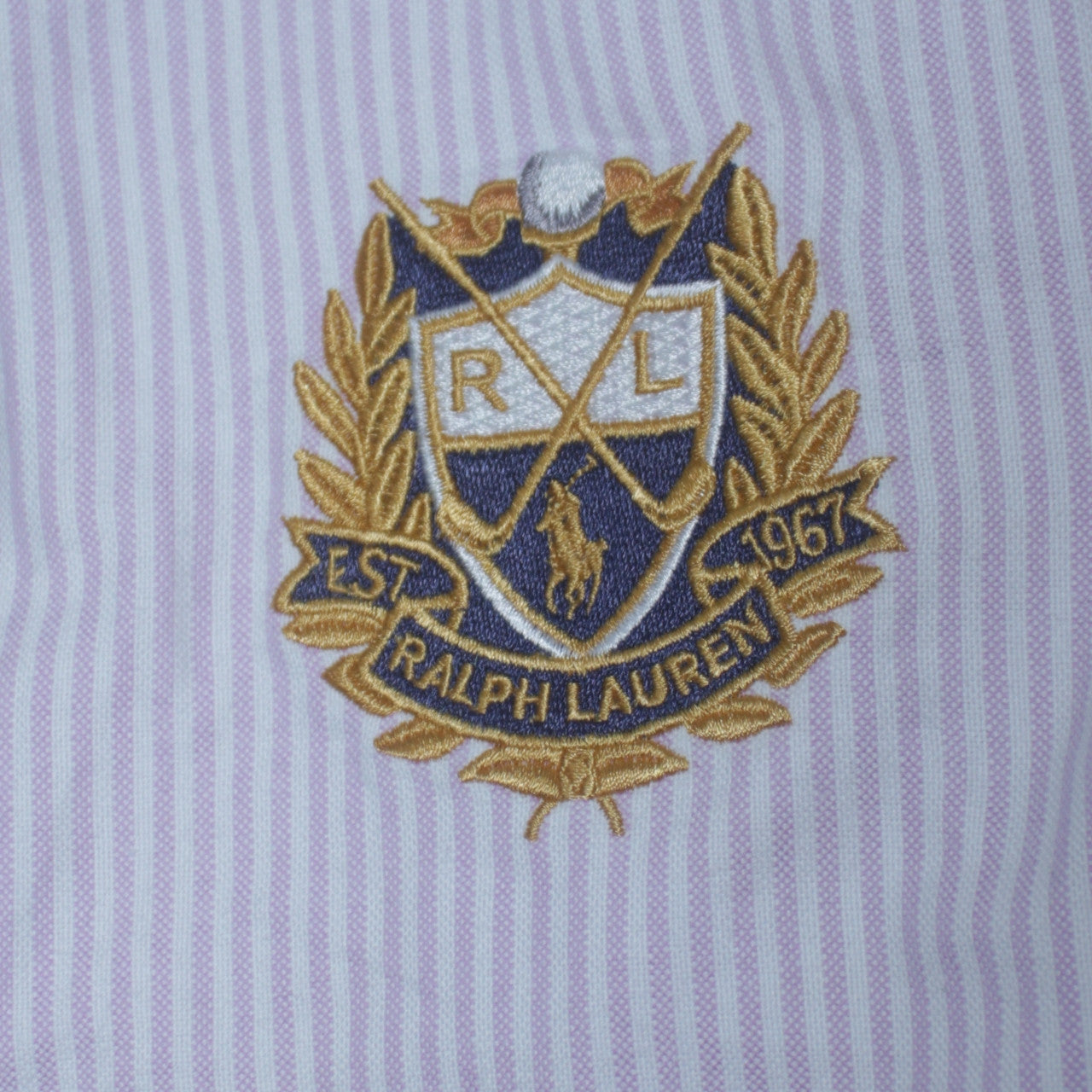 Ralph Lauren Sport Women's White Striped Cotton Button-Up Shirt Size 8