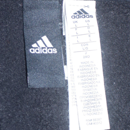Adidas Mens Black L 1/2 Zip Hoodie Fleece Pullover Sweatshirt