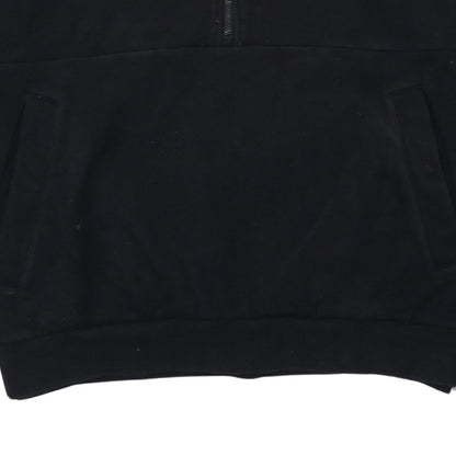 Adidas Mens Black L 1/2 Zip Hoodie Fleece Pullover Sweatshirt
