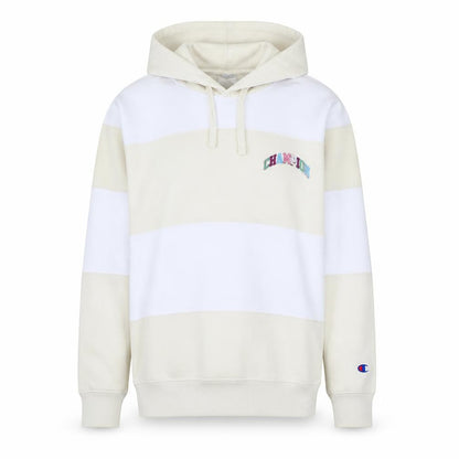 Champion Womens Beige & White Hooded Pullover Sweatshirt Size M