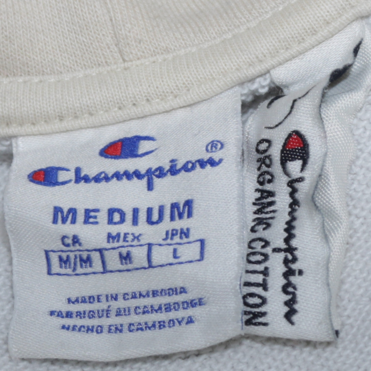 Champion Womens Beige & White Hooded Pullover Sweatshirt Size M