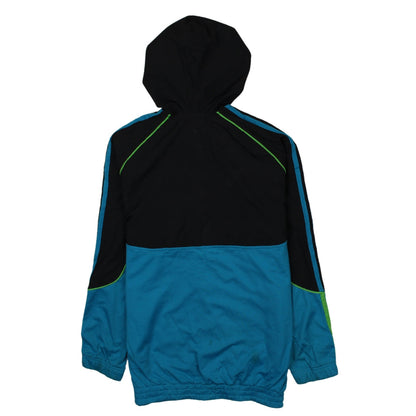 Adidas Boys Blue & Black Track Jacket Hooded Zip Up Size 13-14 Years