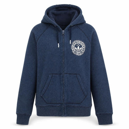 Adidas Originals Womens Blue Full Zip Hoodie Size 8 Classic Fit