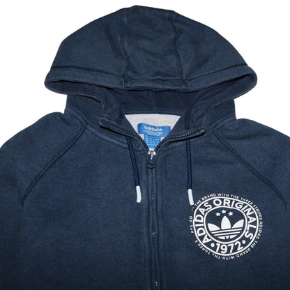 Adidas Originals Womens Blue Full Zip Hoodie Size 8 Classic Fit