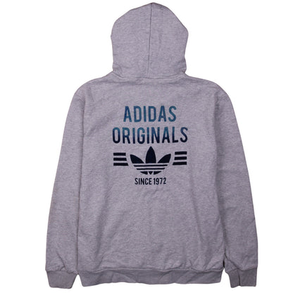 Adidas Boys Grey Full Zip Hoodie 13-14 Years Regular Fit Logo Hooded Sweatshirt