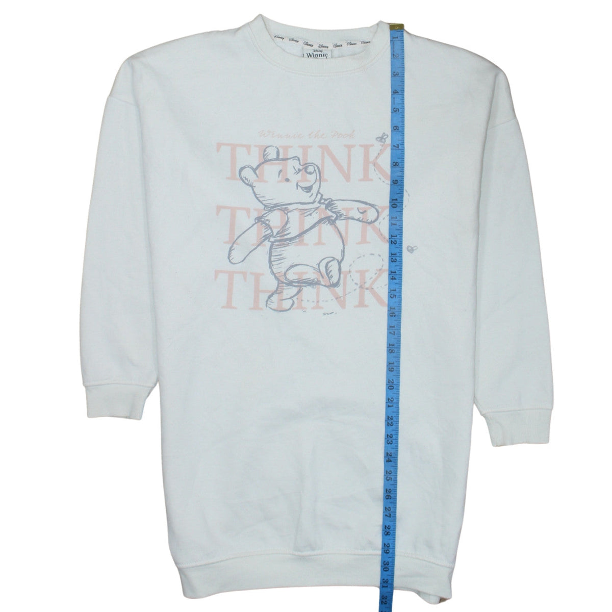 Close-up detail of Disney Winnie the Pooh Women's White XS Long Sleeve T-Shirt Dress