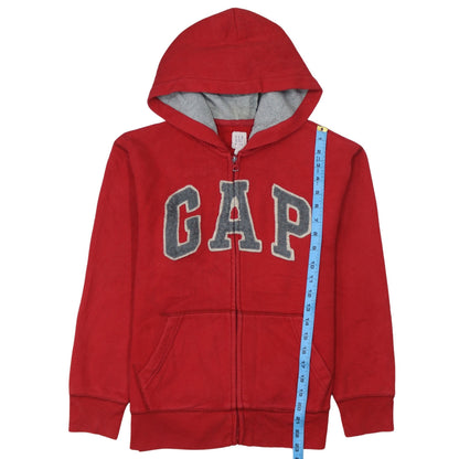 GAP Boys Red Full Zip Fleece Hoodie Size 12 Years with Logo Detail