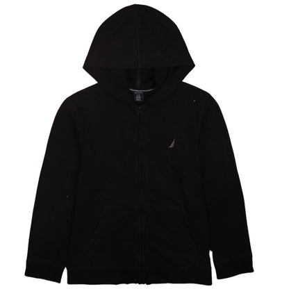 Nautica Boys Black Full Zip Hoodie Size 14-16 Regular Cotton Blend