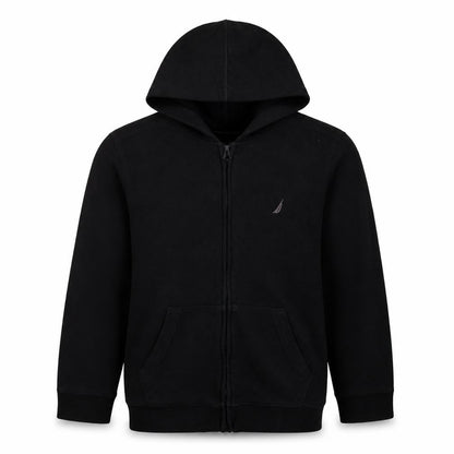 Nautica Boys Black Full Zip Hoodie Size 14-16 Regular Cotton Blend