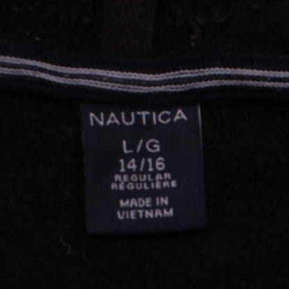 Nautica Boys Black Full Zip Hoodie Size 14-16 Regular Cotton Blend