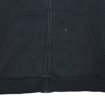Adidas Womens Black 2XL Full Zip Hoodie Sweatshirt with Logo Print