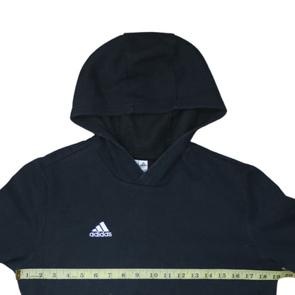 Adidas Boys Black Pullover Hoodie 13-14 Years Fleece Sports Sweatshirt
