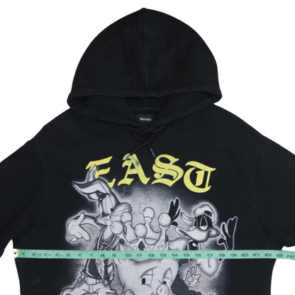Bershka Men’s Black Looney Tunes Hoodie L Pullover Graphic Sweatshirt