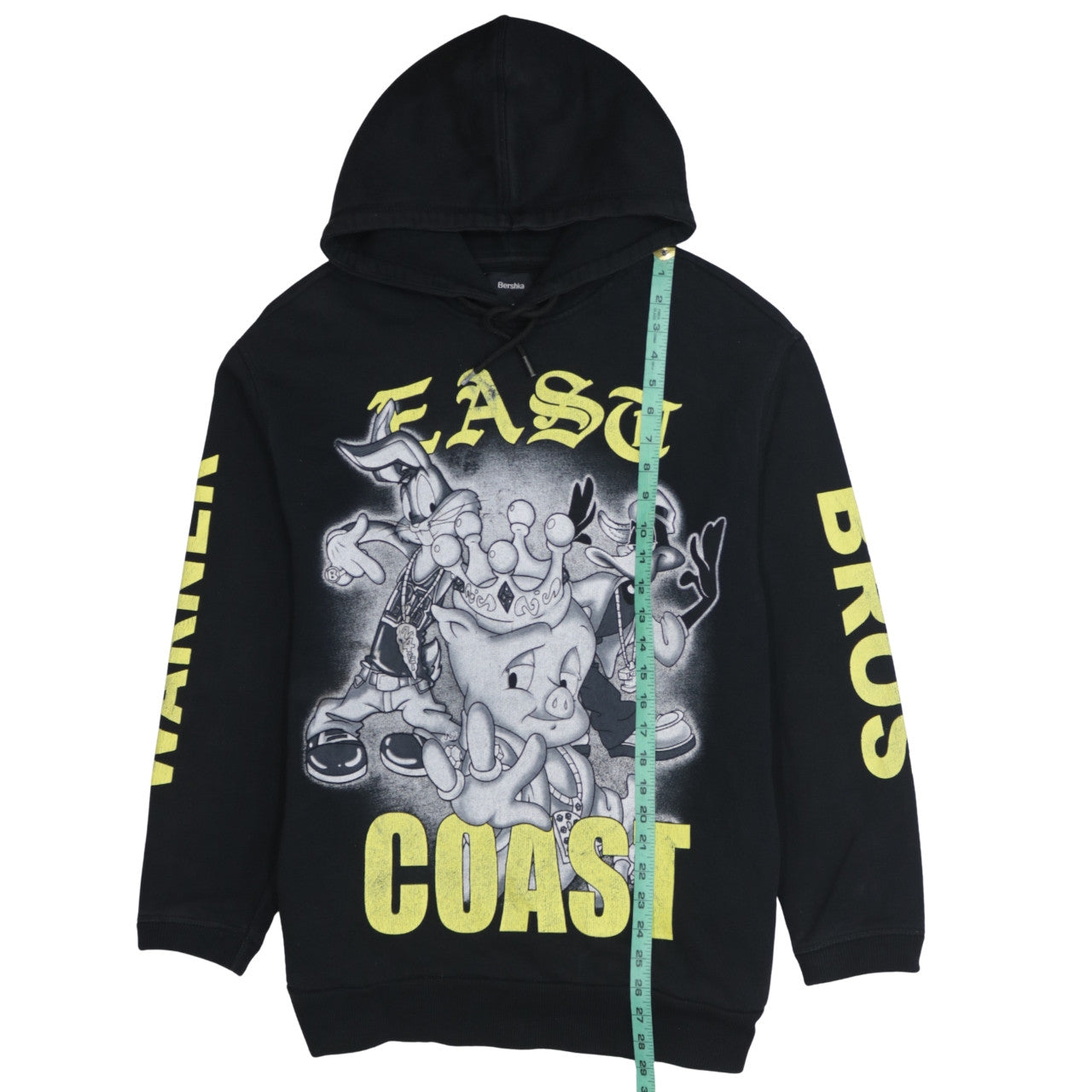 Bershka Men’s Black Looney Tunes Hoodie L Pullover Graphic Sweatshirt