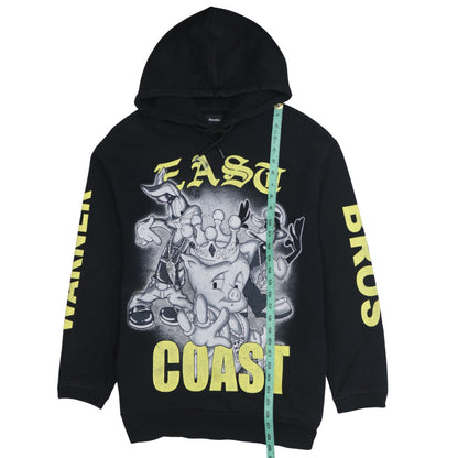 Bershka Men’s Black Looney Tunes Hoodie L Pullover Graphic Sweatshirt
