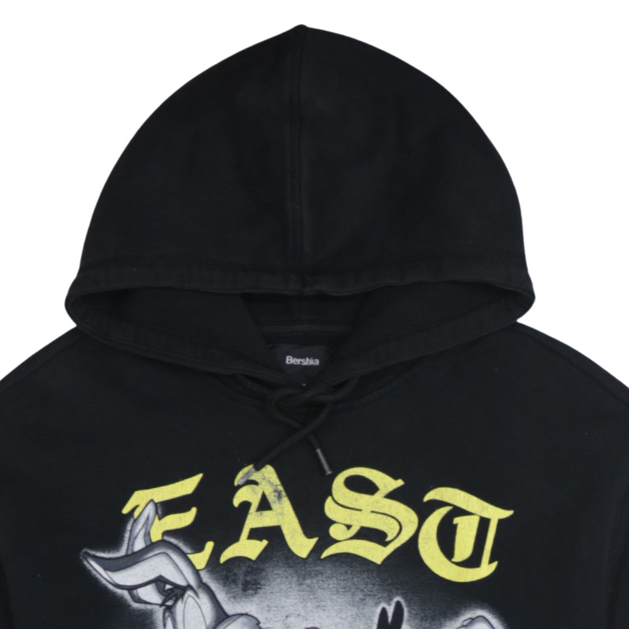 Bershka Men’s Black Looney Tunes Hoodie L Pullover Graphic Sweatshirt