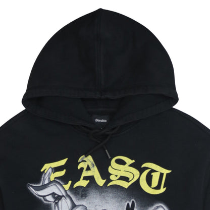 Bershka Men’s Black Looney Tunes Hoodie L Pullover Graphic Sweatshirt