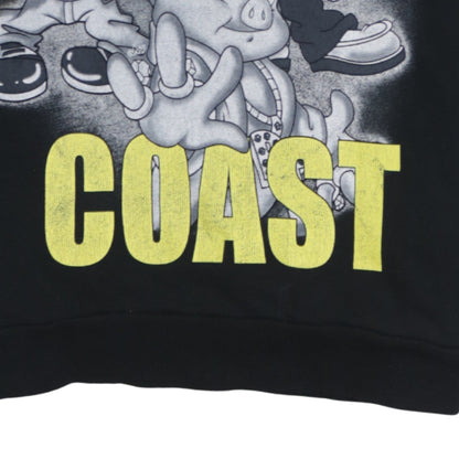 Bershka Men’s Black Looney Tunes Hoodie L Pullover Graphic Sweatshirt