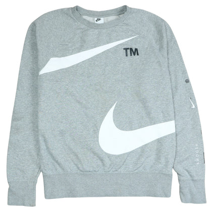 Nike Womens Grey Small Pullover Sweatshirt with Logo Print