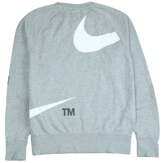 Nike Womens Grey Small Pullover Sweatshirt with Logo Print