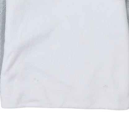 Nike Men's White Striped Raglan Long Sleeve Pullover Sweatshirt L