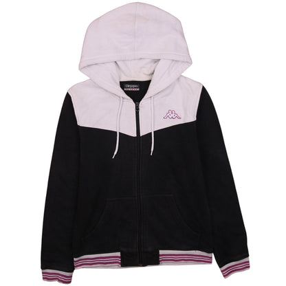 Kappa Womens Black White Full Zip Hoodie XL Casual Sweatshirt