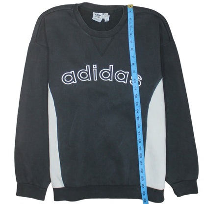 Adidas Women Black White Crew Neck Sweatshirt UK 14