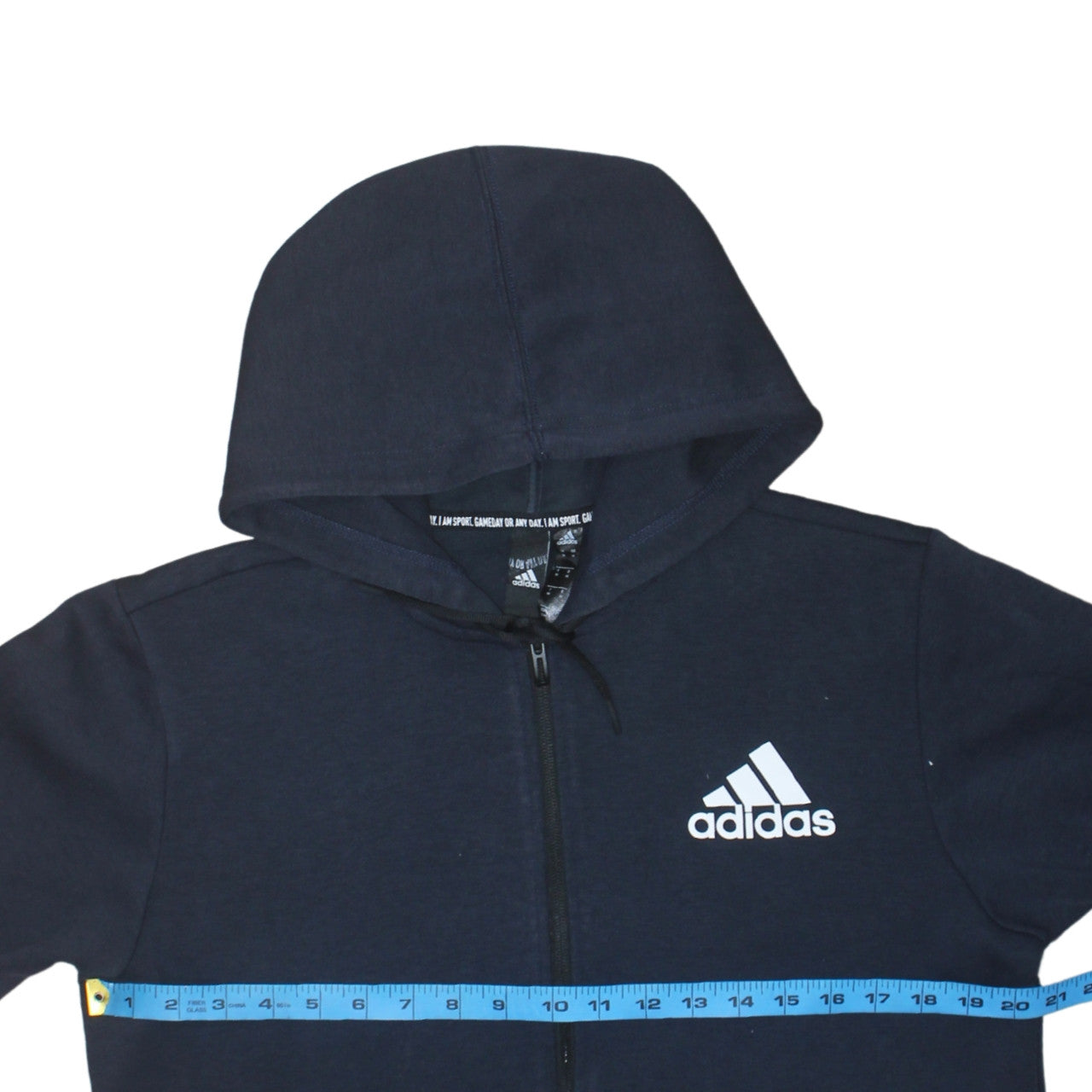 Adidas Men's Blue Full Zip Hoodie Size M Regular Fit Sportswear