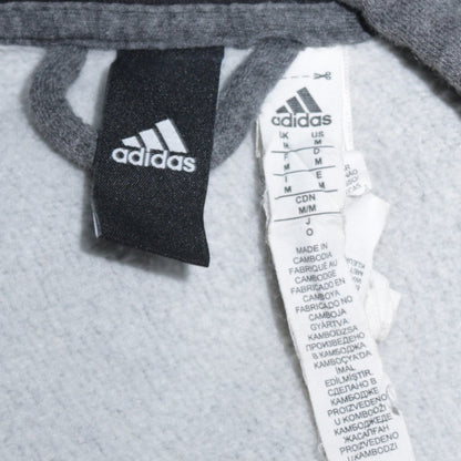Adidas Mens Grey Full Zip Hoodie Size M Sports Fleece Jacket