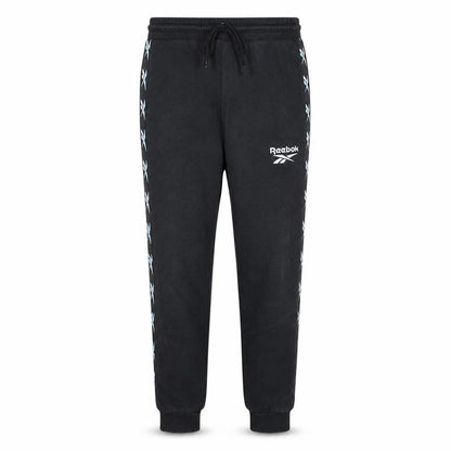 Front view of Reebok Men Black Jogger Trousers S Regular Fit Comfortable Sportswear